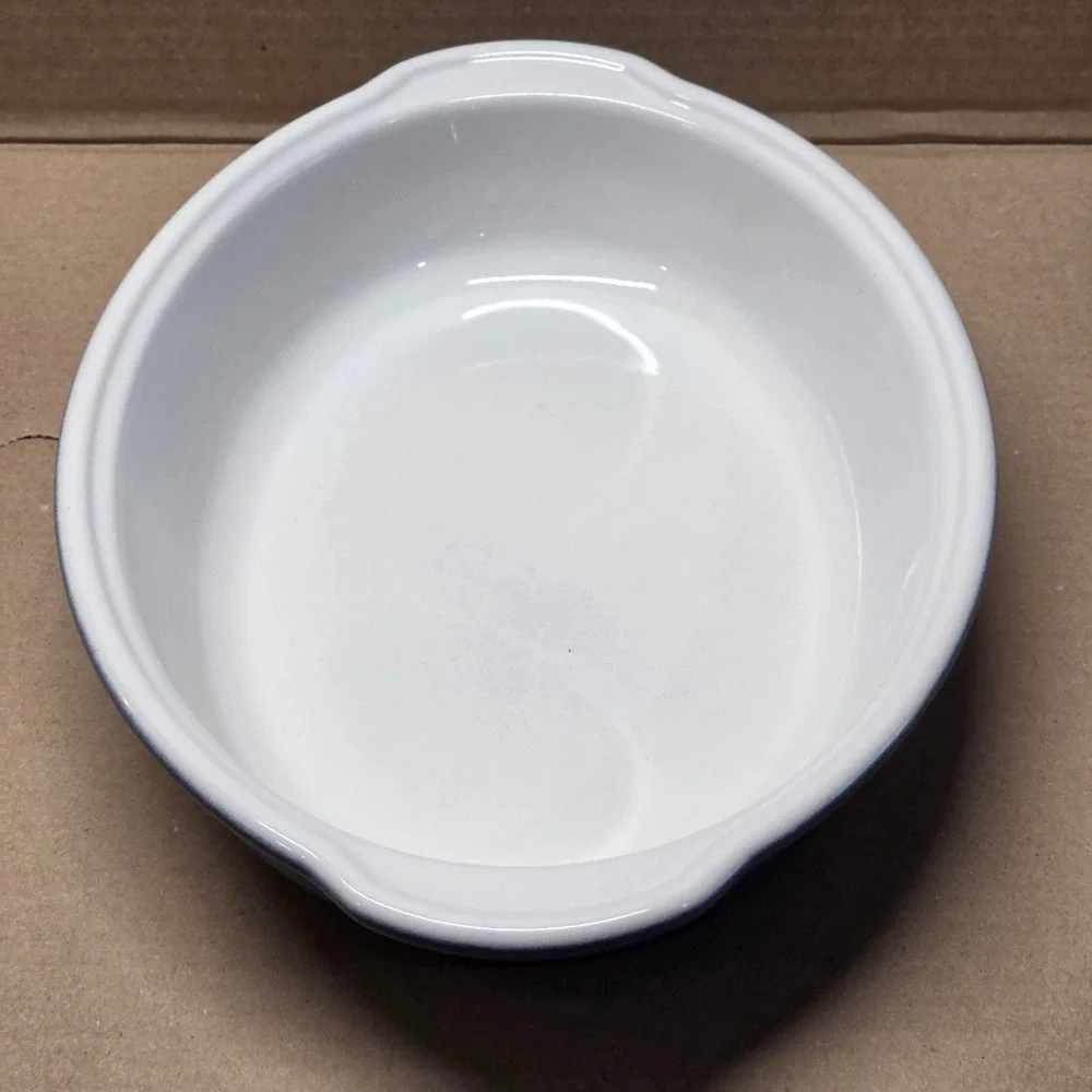 Emile Henry Oval Baker Unisex 11in Blue Excellent Ceramic Stoneware France